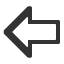 leftwards-left-shaded-white-arrow icon
