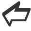 leftwards-front-tilted-shadowed-white-arrow icon