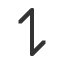 up-barb-left-down-barb-right-harpoon icon