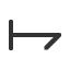 rightwards-harpoon-with-barb-down-from-bar icon