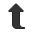 black-curved-leftwards-and-upwards-arrow icon