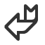 ribbon-arrow-down-left icon