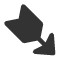 heavy-black-feathered-south-east-arrow icon