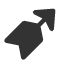 heavy-black-feathered-north-east-arrow icon
