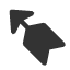 heavy-black-feathered-nort-west-arrow icon