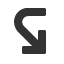 leftwards-then-curving-south-east-nav-arrow icon