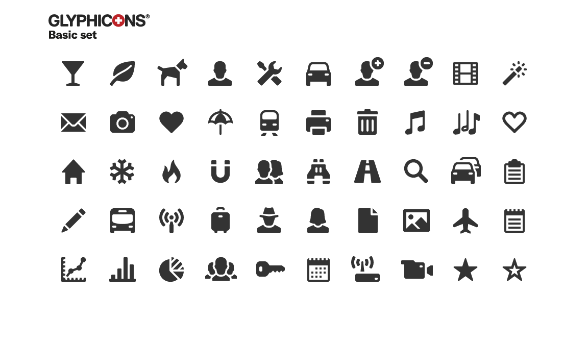 Sharp And Clean Symbols Glyphicons